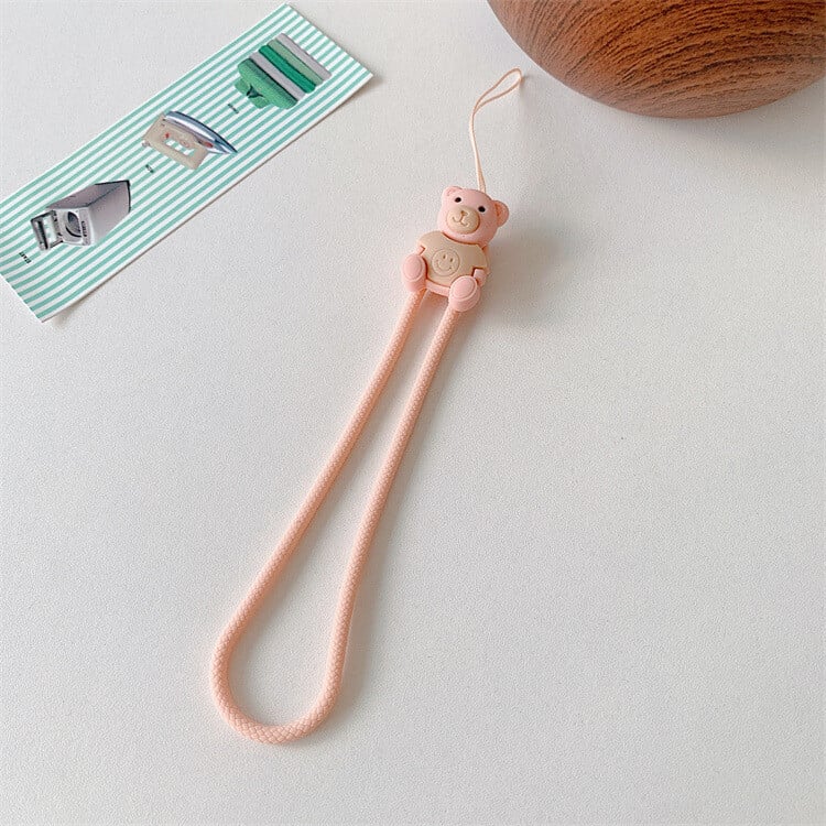 Uus multikas karu ja jänese mobiiltelefoni rihm kukkumisvastane silikoonist randmenöör U ketas võtmehoidja randmepael