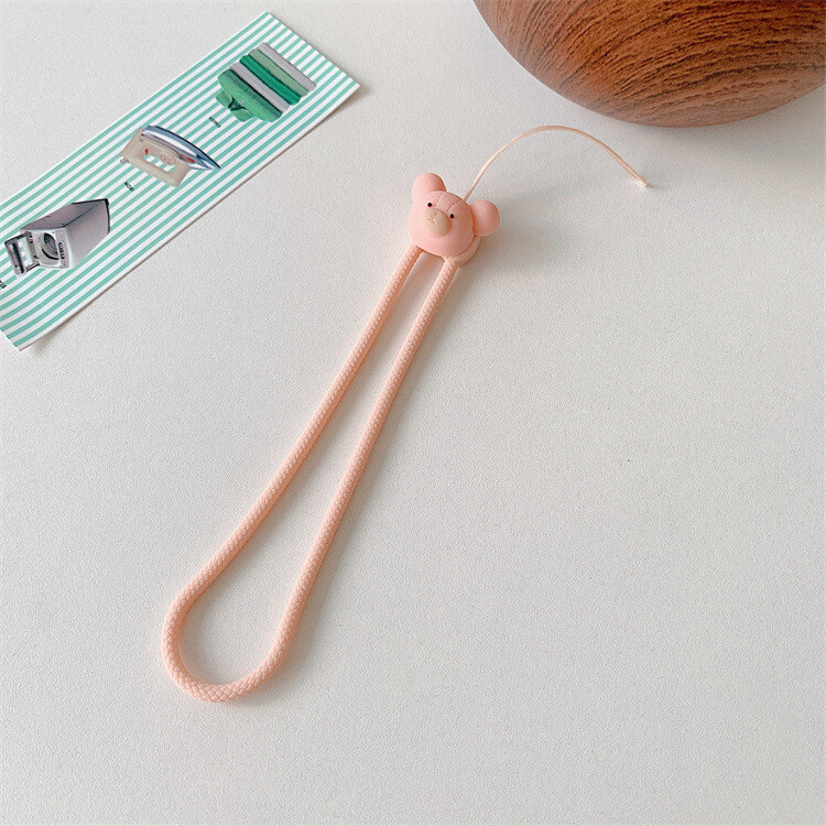 Uus multikas karu ja jänese mobiiltelefoni rihm kukkumisvastane silikoonist randmenöör U ketas võtmehoidja randmepael