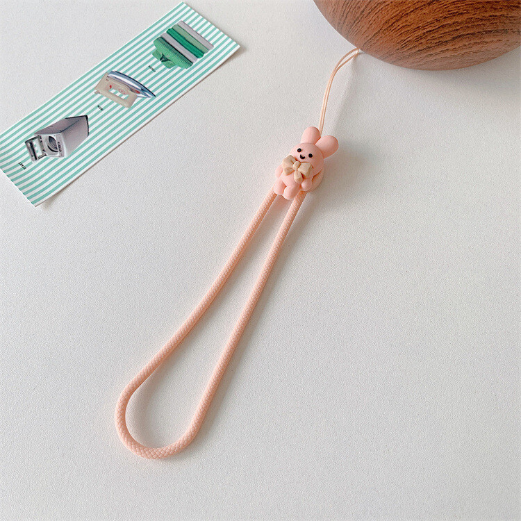 Uus multikas karu ja jänese mobiiltelefoni rihm kukkumisvastane silikoonist randmenöör U ketas võtmehoidja randmepael