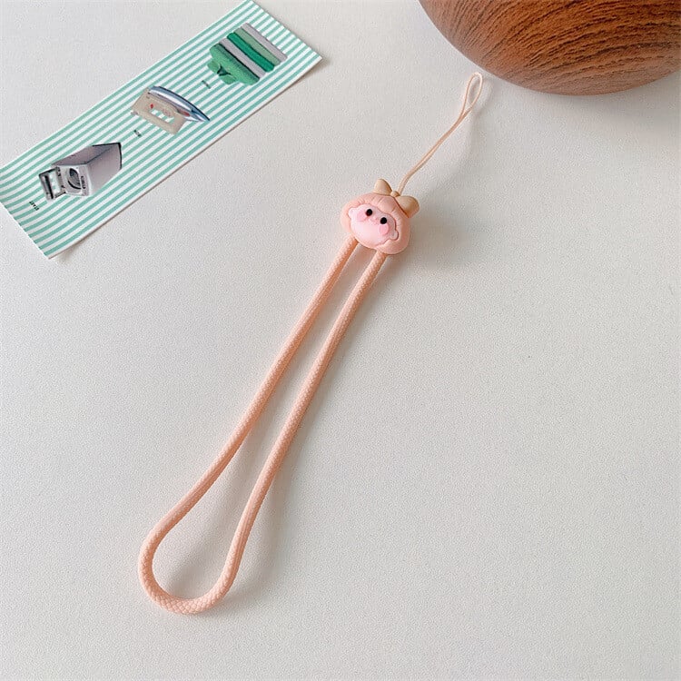 Uus multikas karu ja jänese mobiiltelefoni rihm kukkumisvastane silikoonist randmenöör U ketas võtmehoidja randmepael