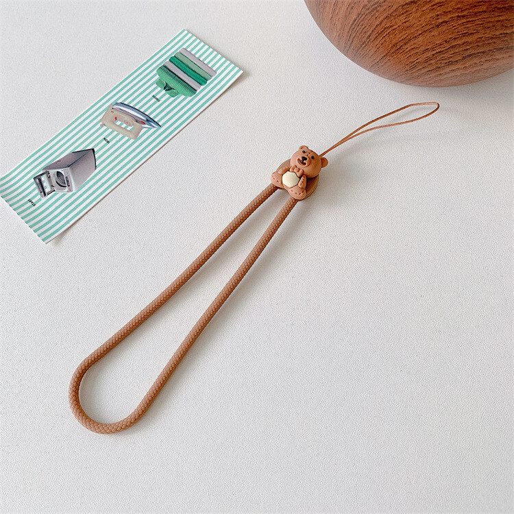 Uus multikas karu ja jänese mobiiltelefoni rihm kukkumisvastane silikoonist randmenöör U ketas võtmehoidja randmepael