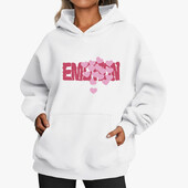 Φθινοπωρινά άνετα φούτερ από καθαρό βαμβάκι Γυναικεία ρούχα Vintage εμπριμέ Κομψά κουκούλα με καπέλο διπλής στάθμης Loose casual solid top