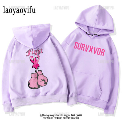 Breast Cancer Awareness Motivational Fighter Graphic pullover BREAST CANCER AWARENESS Pink Ribbon Tree Woman Hoodies