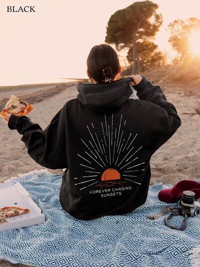 Sunset Beach Harajuku Hoodies Oversized Beachy Coconut Girl Surf Streetwear Ежедневни удобни поларени суичъри с дълги ръкави