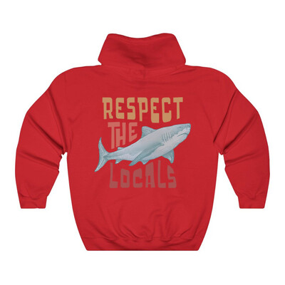 Respect The Local Hoodie Local Surf Hooded φούτερ Beach Bum Shark Graphic pullover Vintage Ocean Conservation Beach Hoodies