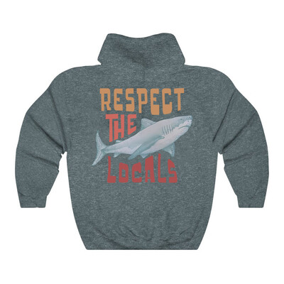 Respect The Local Hoodie Local Surf Hooded φούτερ Beach Bum Shark Graphic pullover Vintage Ocean Conservation Beach Hoodies