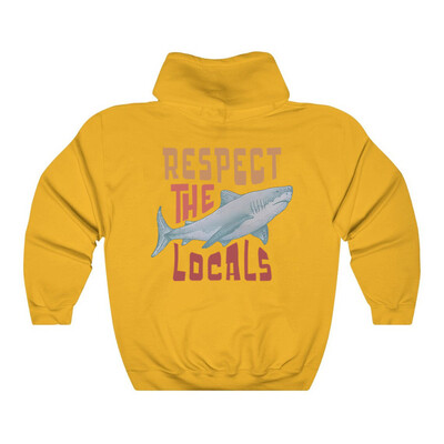 Respect The Local Hoodie Local Surf Hooded φούτερ Beach Bum Shark Graphic pullover Vintage Ocean Conservation Beach Hoodies