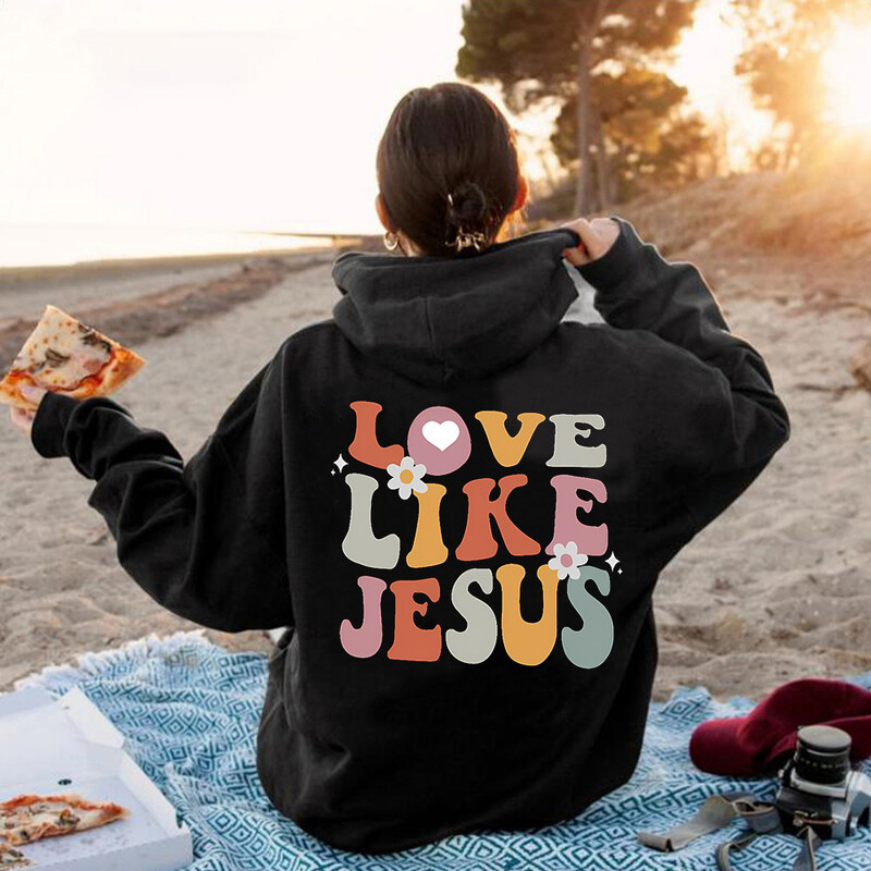 LOVE LIKE JESUS europske i američke muške i ženske majice s kapuljačom i majice od flisa jesen i zima nove majice