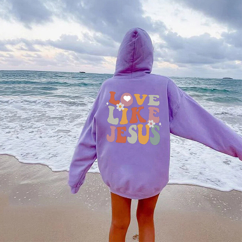 LOVE LIKE JESUS europske i američke muške i ženske majice s kapuljačom i majice od flisa jesen i zima nove majice