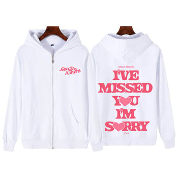 Gracie Abrams 2024 Miss You I\'m Sorry Zip Up Hoodie Gracie Abrams Zipper Graphic Мъже Жени Суичър Y2K Яке с цип Палта