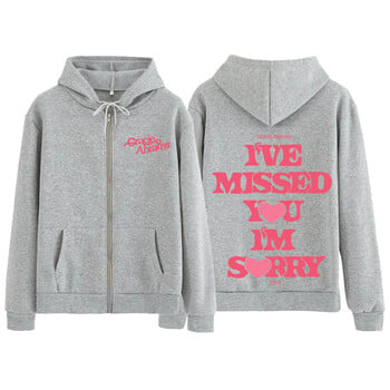 Gracie Abrams 2024 Miss You I\'m Sorry Zip Up Hoodie Gracie Abrams Zipper Graphic Мъже Жени Суичър Y2K Яке с цип Палта