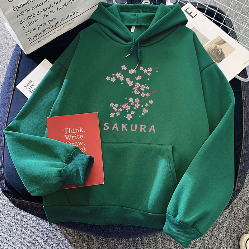 Hanorace japoneze cu imprimare Blossom Sakura, ocazional, cu mânecă lungă, pentru femei/bărbați, hanorace cu imprimare grafică din desene animate, Pulovere Streetwear