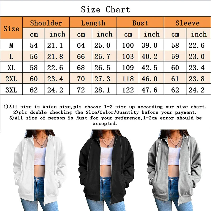 Γυναικεία φούτερ με κουκούλα Μόδα Casual Παλτό με φερμουάρ Harajuku Μπλούζες Streetwear Sport Jogging Φαρδιά μπουφάν Φούτερ