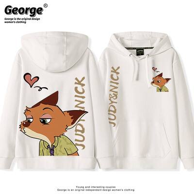 Diferite cupluri Iepuraș Judy Hopps Vulpe Nick Wilde Pulover cu glugă Pulover Jachetă Casual Desen animat Model Lejer Confortabil