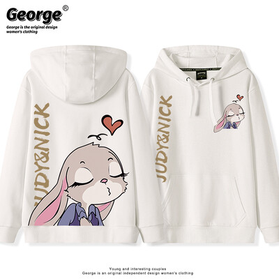 Diferite cupluri Iepuraș Judy Hopps Vulpe Nick Wilde Pulover cu glugă Pulover Jachetă Casual Desen animat Model Lejer Confortabil