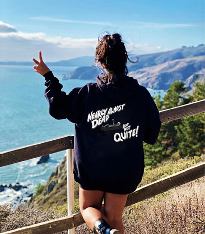 Spalvotas beveik miręs gobtuvas Moteriški megztiniai megztiniai Megztiniai Madingi grafiniai grynos medvilnės „Streetwear“ viršutiniai megztiniai megztiniai