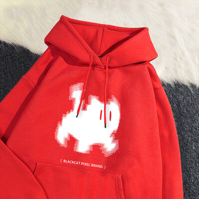 Γυναικεία φούτερ με κουκούλα, μαύρη γάτα, κινούμενα σχέδια με τύπωμα πουλόβερ αναπνέουσα χαλαρή τσέπη Ζεστό φούτερ Φθινοπωρινά χειμερινά αθλητικά ρούχα