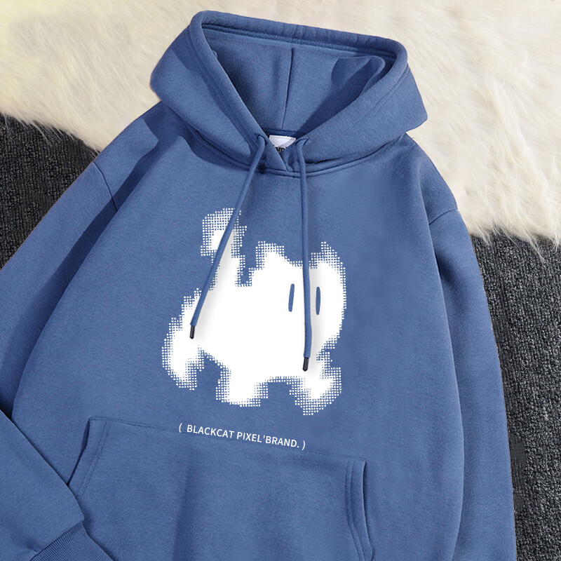 Γυναικεία φούτερ με κουκούλα, μαύρη γάτα, κινούμενα σχέδια με τύπωμα πουλόβερ αναπνέουσα χαλαρή τσέπη Ζεστό φούτερ Φθινοπωρινά χειμερινά αθλητικά ρούχα