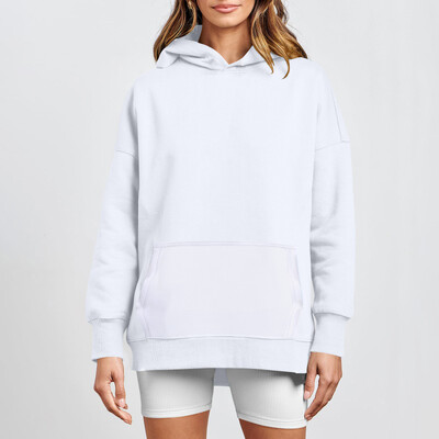 2024 Hanorac de damă, de culoare solidă, cu mâneci lungi, cu gât rotund, la modă, ocazional, confortabil, lejer, pentru femei