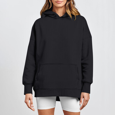 2024 Hanorac de damă, de culoare solidă, cu mâneci lungi, cu gât rotund, la modă, ocazional, confortabil, lejer, pentru femei