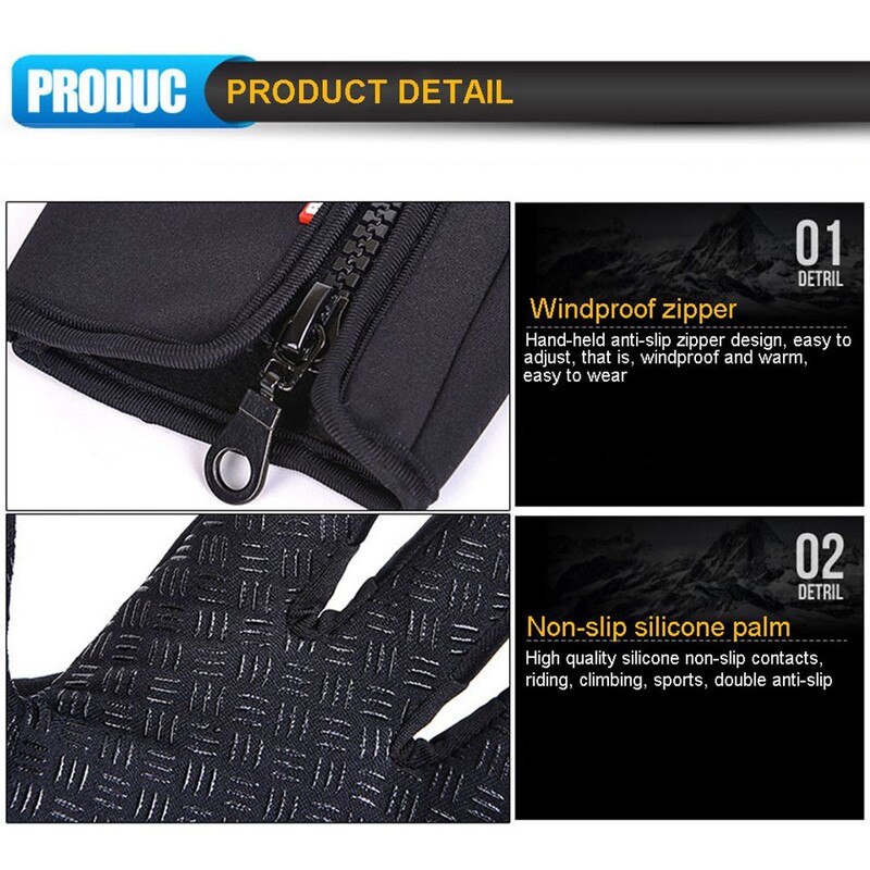 Ecran tactil Mănuși calde Ciclism în aer liber Conducere Motocicletă Mănuși impermeabile la rece Rezistent la vânt Anti-alunecare Femei Bărbați Mănuși de schi iarnă