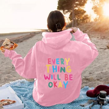 EVERY THING WILL BE OKAY Качулки Големи суичъри Streetwear Модни пуловери Мъжко и дамско облекло