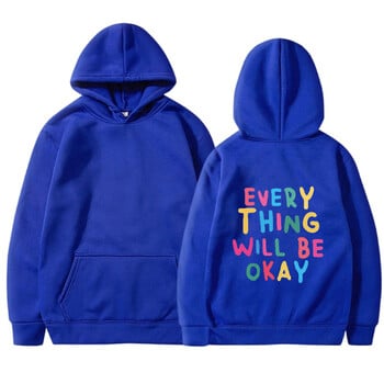 EVERY THING WILL BE OKAY Качулки Големи суичъри Streetwear Модни пуловери Мъжко и дамско облекло