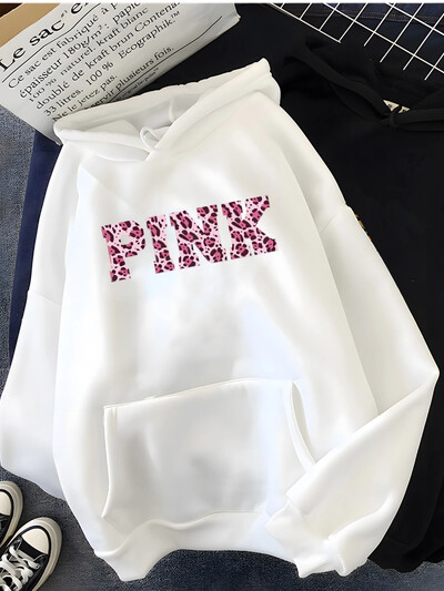 New Hirsionsan Hanorac cu imprimeu cu litere gotice pentru femei, moale, ocazional, largi, îmbrăcăminte sport, hanorac pentru femei, haine calde din fleece pentru femei