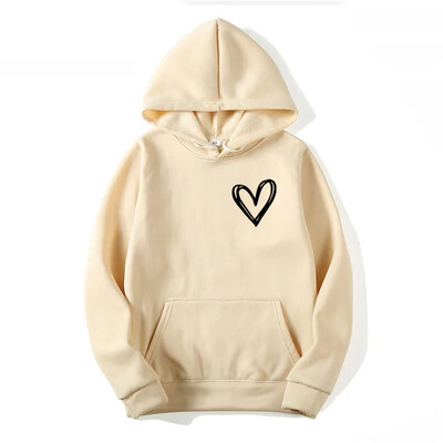 Tricou 2D Cartoon Love, cu mâneci lungi, cu gât rotund, ocazional, Top sport, estetic de vară, Hanorac pentru femei