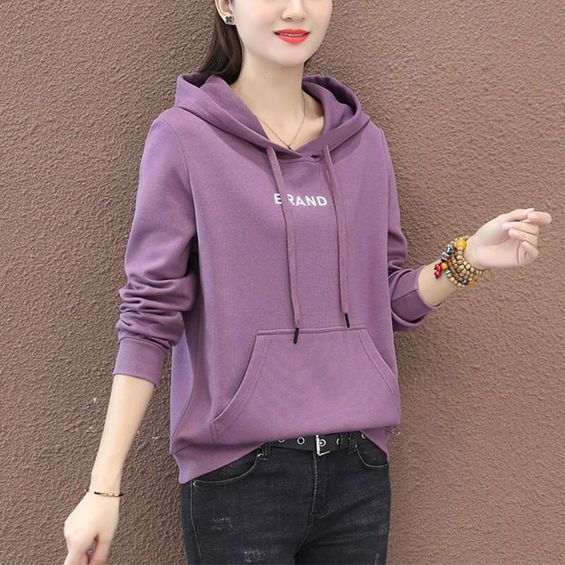 Γυναικείες μακρυμάνικες κουκούλες εκτύπωσης Simplicity, Γυναικεία ρούχα, Casual, μπλουζάκια με όλα τα ταιριαστά, Office Lady, Φθινοπωρινή μόδα