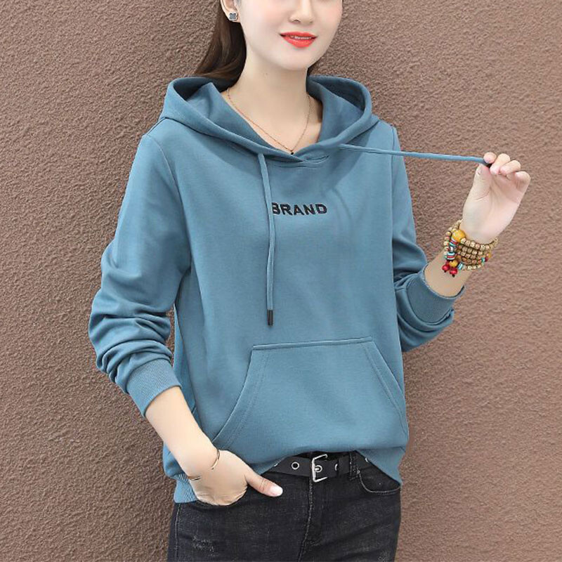 Γυναικείες μακρυμάνικες κουκούλες εκτύπωσης Simplicity, Γυναικεία ρούχα, Casual, μπλουζάκια με όλα τα ταιριαστά, Office Lady, Φθινοπωρινή μόδα