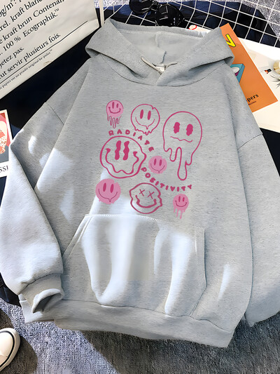 Hirsionsan Funny Graphic Print Hoodies Γυναικεία μαλακά φαρδιά αθλητικά ρούχα Γυναικεία φούτερ Ζεστό Fleece Γυναικεία Ρούχα Πολυεστέρας Y2k