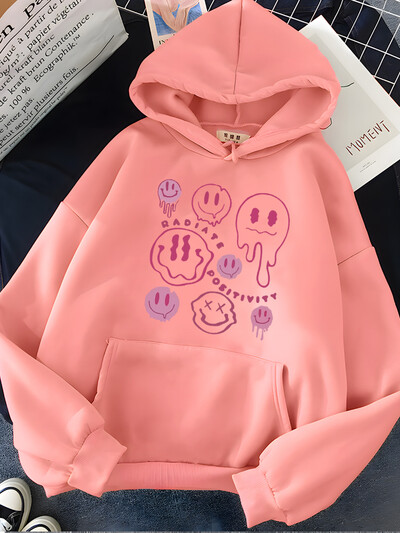 Hirsionsan Funny Graphic Print Hoodies Γυναικεία μαλακά φαρδιά αθλητικά ρούχα Γυναικεία φούτερ Ζεστό Fleece Γυναικεία Ρούχα Πολυεστέρας Y2k