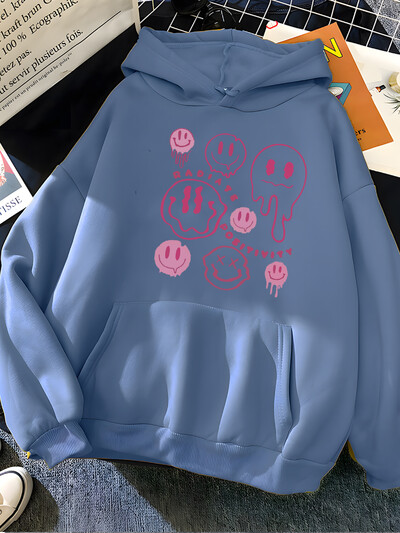 Hirsionsan Funny Graphic Print Hoodies Γυναικεία μαλακά φαρδιά αθλητικά ρούχα Γυναικεία φούτερ Ζεστό Fleece Γυναικεία Ρούχα Πολυεστέρας Y2k
