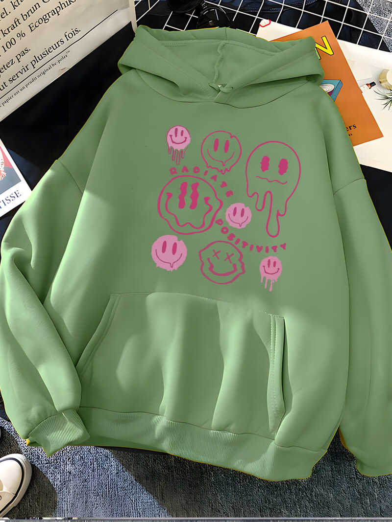 Hirsionsan Funny Graphic Print Hoodies Γυναικεία μαλακά φαρδιά αθλητικά ρούχα Γυναικεία φούτερ Ζεστό Fleece Γυναικεία Ρούχα Πολυεστέρας Y2k