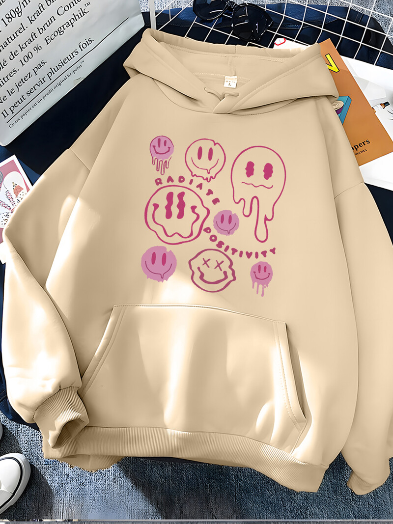 Hirsionsan Funny Graphic Print Hoodies Γυναικεία μαλακά φαρδιά αθλητικά ρούχα Γυναικεία φούτερ Ζεστό Fleece Γυναικεία Ρούχα Πολυεστέρας Y2k