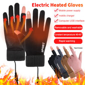 Încălzitor de mâini electric cu ecran tactil, încălzit, rezistent la vânt, reîncărcabil prin USB, mănuși termice cu încălzire cu 2 degete, pentru femei, bărbați