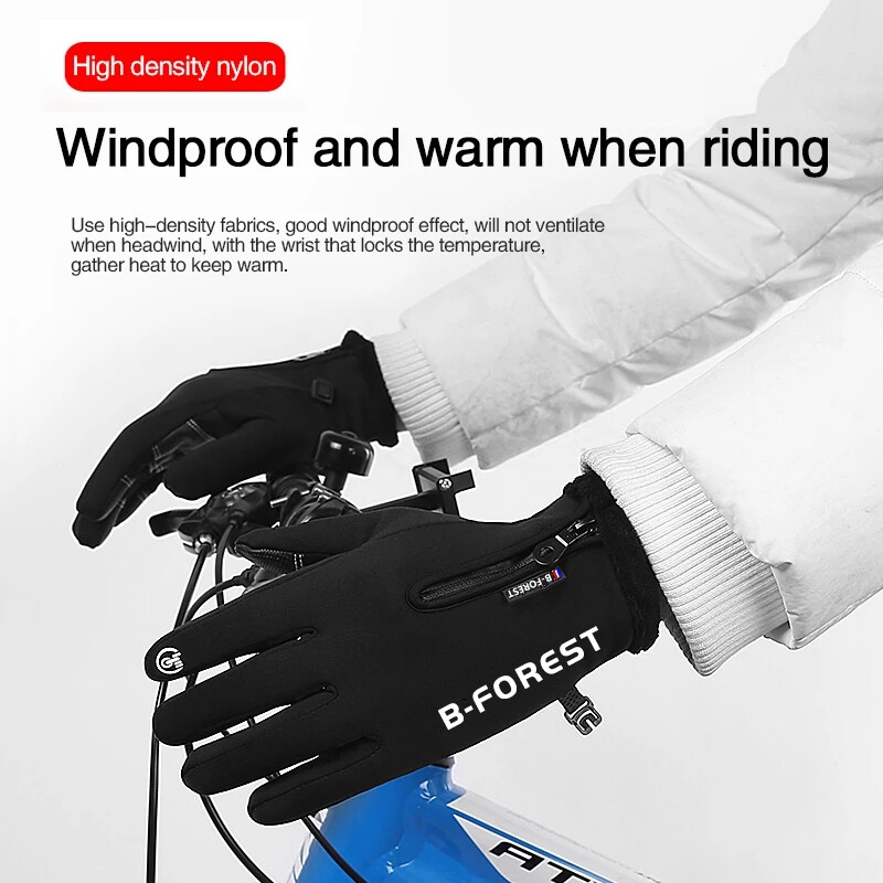 Unisex Οθόνη αφής Full Finger Glove Winter Thermal Warm Cycling Bicycle Bike Ski Outdoor Sports Camping Πεζοπορία Γάντι μοτοσυκλέτας