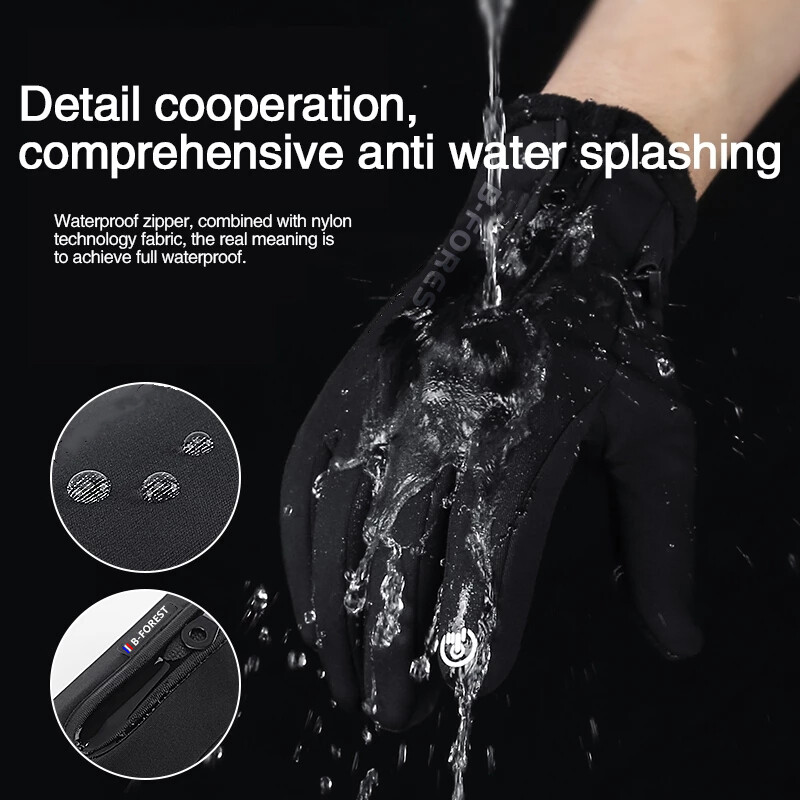 Unisex Οθόνη αφής Full Finger Glove Winter Thermal Warm Cycling Bicycle Bike Ski Outdoor Sports Camping Πεζοπορία Γάντι μοτοσυκλέτας