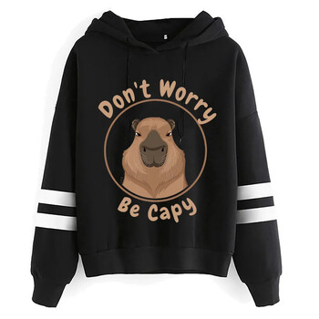 Kawaii Cartoon Capybara Hoodies Дамски/мъжки Harajuku Fashion Graphic Streetwear Унисекс Зимни топли суичъри с качулка Женски/мъжки