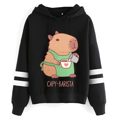 Kawaii Cartoon Capybara Pusad Naiste/meeste Harajuku Mood Graafilised Tänavarõivad Unisex talvised soojad dressipluusid Kapuutsiga Naiste/meeste