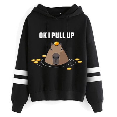 Kawaii Cartoon Capybara Pusad Naiste/meeste Harajuku Mood Graafilised Tänavarõivad Unisex talvised soojad dressipluusid Kapuutsiga Naiste/meeste