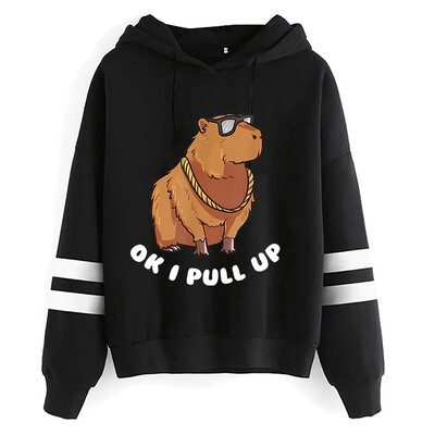 Kawaii Cartoon Capybara Pusad Naiste/meeste Harajuku Mood Graafilised Tänavarõivad Unisex talvised soojad dressipluusid Kapuutsiga Naiste/meeste
