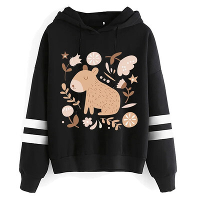 Kawaii Cartoon Capybara Pusad Naiste/meeste Harajuku Mood Graafilised Tänavarõivad Unisex talvised soojad dressipluusid Kapuutsiga Naiste/meeste
