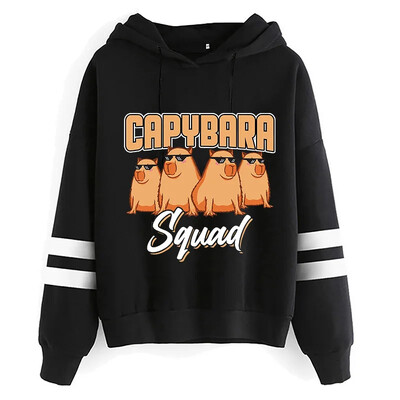 Kawaii Cartoon Capybara Pusad Naiste/meeste Harajuku Mood Graafilised Tänavarõivad Unisex talvised soojad dressipluusid Kapuutsiga Naiste/meeste