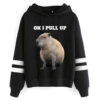 Kawaii Cartoon Capybara Pusad Naiste/meeste Harajuku Mood Graafilised Tänavarõivad Unisex talvised soojad dressipluusid Kapuutsiga Naiste/meeste