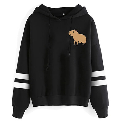 Kawaii Cartoon Capybara Pusad Naiste/meeste Harajuku Mood Graafilised Tänavarõivad Unisex talvised soojad dressipluusid Kapuutsiga Naiste/meeste