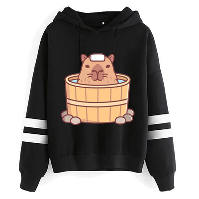 Kawaii Cartoon Capybara Pusad Naiste/meeste Harajuku Mood Graafilised Tänavarõivad Unisex talvised soojad dressipluusid Kapuutsiga Naiste/meeste