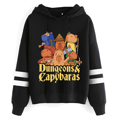 Kawaii Cartoon Capybara Pusad Naiste/meeste Harajuku Mood Graafilised Tänavarõivad Unisex talvised soojad dressipluusid Kapuutsiga Naiste/meeste