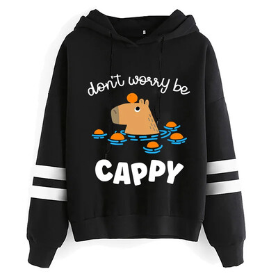 Kawaii Cartoon Capybara Pusad Naiste/meeste Harajuku Mood Graafilised Tänavarõivad Unisex talvised soojad dressipluusid Kapuutsiga Naiste/meeste